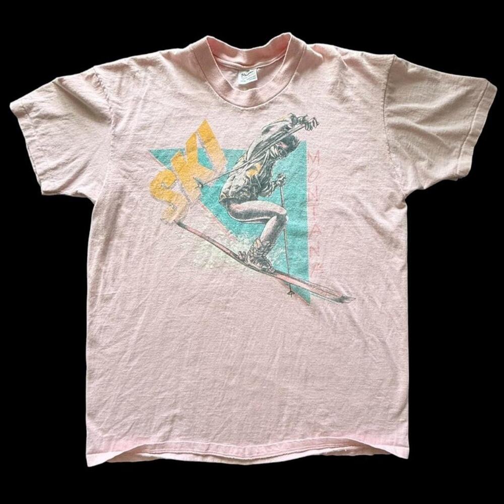 90s pink ski montana graphic